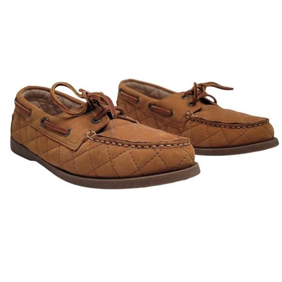 Sebago Women's Coast Two-Eye Quilted Boat Shoe,Quilted Tan, 8 M US - Picture 4 of 7